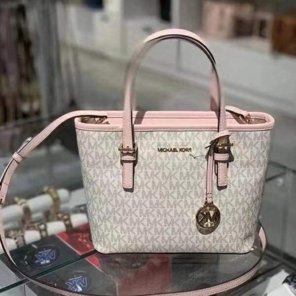 COPY - MICHAEL KORS JET SET TRAVEL XS TOTE SHOULDER BAG MK ROSE GOLD SIGNATURE